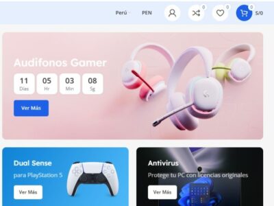 muestra de parte de diseño web compugames 2